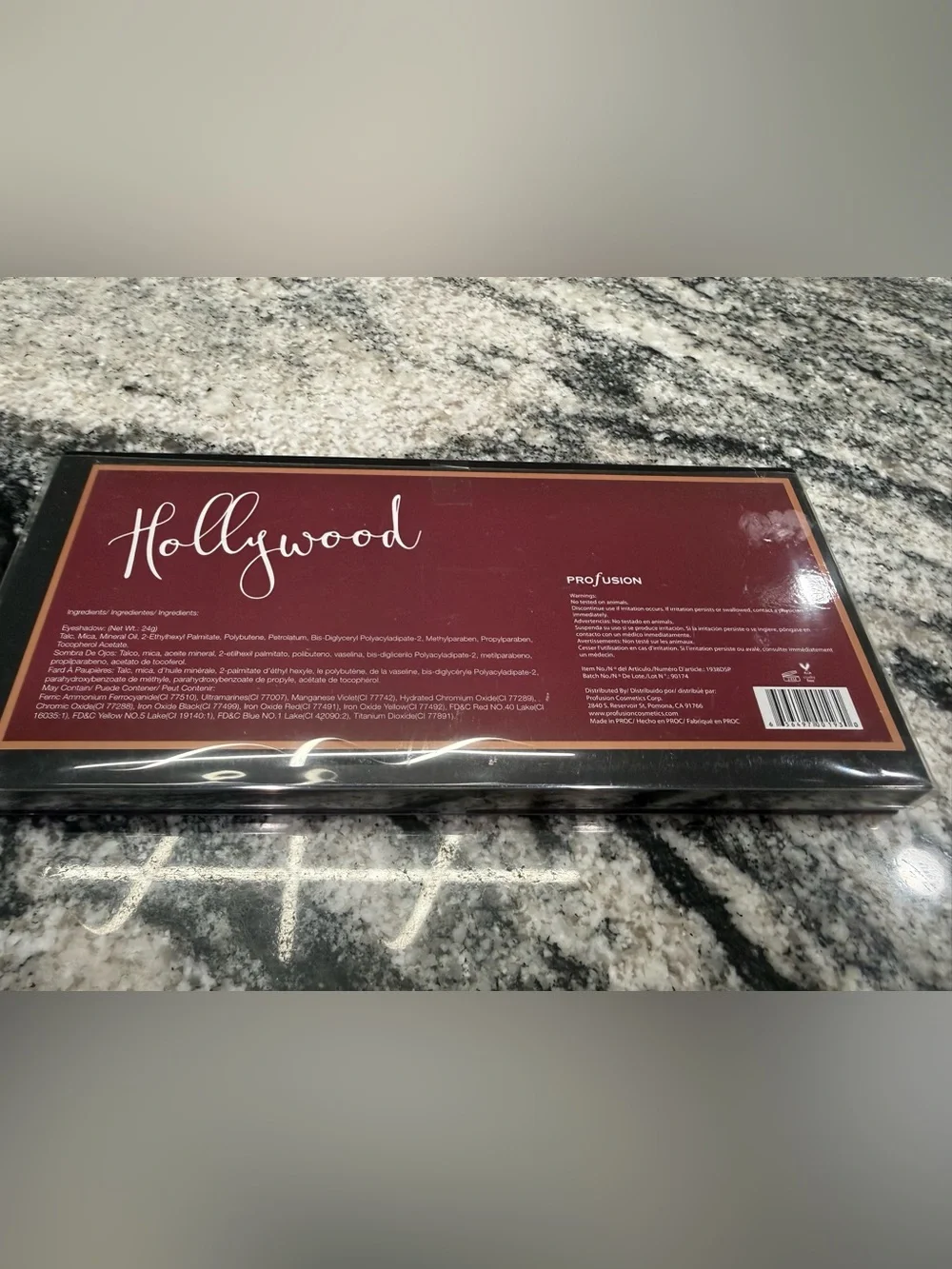 New Profusion Cosmetics Hollywood Script Wall Art in Burgundy with Gold Letterin